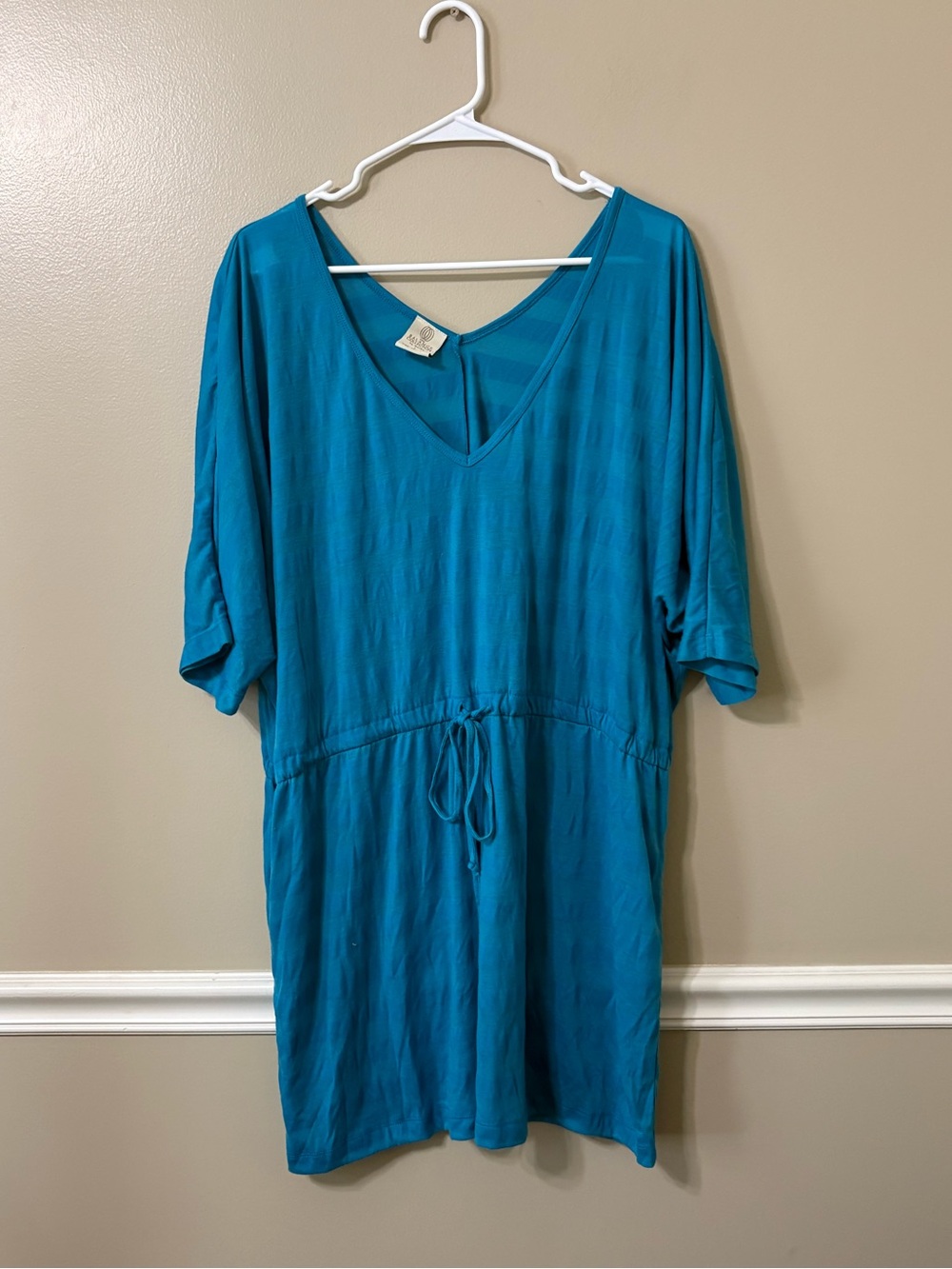 Marika Blue Stripe Short Sleeve Swimsuit Coverup